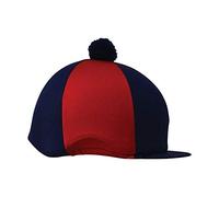 Hy Two Tone Lycra Cap Silks - Navy/Red with Bobble