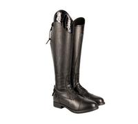 Hy Womens/ladies Aliano Leather Riding Boots Black/blue (4 Uk)