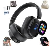 Hy-X1 Pro Ai Translation Wireless Headphones with Movable Lcd Touch Screen, Real-Time 115 Language Translator, Bluetooth 6.0 Headset Water, Anc, for Travel Business Meetings, Photo,Flashlight