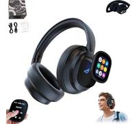 HY-X1 PRO AI Translation Wireless Headphones with Movable LCD Touch Screen, Real-Time 115 Language Translator Headphones, Bluetooth 6.0, Photo,Flashlight,Alarm,1Pcs