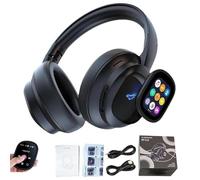 HY-X1 Pro AI Translation Wireless Headphones with Movable LCD Touch Screen, Real-Time 115 Language Translator Headphones, Bluetooth 6.0, Photo, Flashlight, Alarm, Ideal for Travel/Learning(1pc)