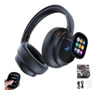 HY-X1 Wireless Headphone, HY-X1 PRO AI Translation Wireless Headphones with Movable LCD Touch Screen, Real-Time 115 Language Translator for Travel Business, Bluetooth 6.0 Headset Water(1Set)