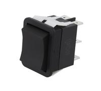 HY12-9-3 On-Off-On Rocker Switch, 125/250V AC, 20A Industrial Pushbutton Toggle Switch with 6-Pin Terminal, Black Plastic & Metal Housing for Commer