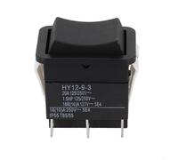 HY12-9-3 On-Off-On Rocker Switch, 125/250V AC, 20A Momentary Industrial Toggle Switch for Electrical Control Panels, Machinery, and Commer