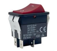 HY12-9-4 Rocker Switch 20A 250V AC DPST 4 Pin for Table Saws Woodworking Tools Red Black IP55 Rated(1PCS)