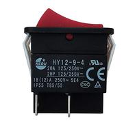 HY12-9-4 Rocker Switches On-Off Pushbutton Switch from KEDU Arc Switches for Electric Welding Machine and Household Appliances 125/250V 20A 2HP CE CQC IP55 Red (Red)