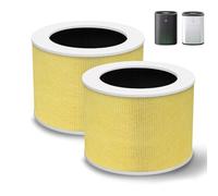 HY1800 True HEPA Replacement Filter Compatible with Loytio/AYAFATO/Honeyuan/IOIOW/CHIVALZ and MORENTO HY1800 Air Purifier, 3-in-1 H13 Grade True HEPA Activated Carbon Filter, Yellow 2 Pack