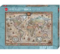 HY29871 - Heye Puzzles - Map Art, 1000 Pc - Retro World