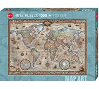 HY29871 - Heye Puzzles - Map Art, 1000 Pc - Retro World