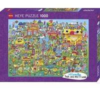 HY29936 - Heye Puzzles - 1000 pc - Pens are my Friends, Doodle Village