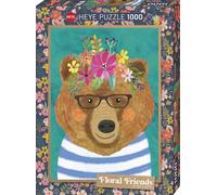 HY29970 - Heye Puzzles - 1000 pc - Floral Friends, Gentle Bruin