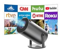 HY300 Mini Projector, Pro 4K Smart Projector with Automatic Keystone Correction, Portable, Android 11, Wi-Fi 6, Bluetooth 5, 180 Degree, 130 Inch Display (Gray Black)