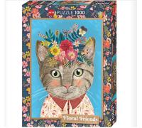 HY30000 - Heye Puzzles - 1000 Pc - Pretty Feline, Floral Friends