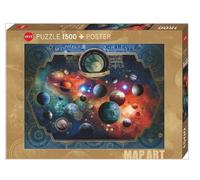 HY30001 - Heye Puzzles - 1500 Pc - Space World, Map Art