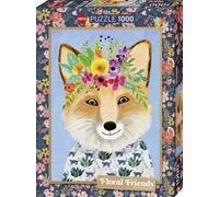 HY30035 - Heye Puzzles - 1000 Pc - Friendly Fox, Floral Friends