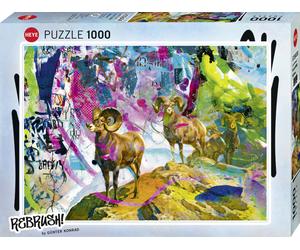 HY30040 - Heye Puzzles - 1000 Pc - Big Horns, Rebrush