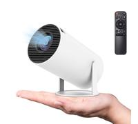 HY300Pro 4K HD Mini Projector, 160 ANSI Smart WiFi 2.4G/5G Android 11.0 Projector for Walls Ceilings, Auto Keystone Correction, 180 Angle Adjustable Home Projector, UK Plug (White #1)