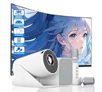 HY360 All-in-One KTV Projector with Dual Microphones, 720P HD Resolution, 260 ANSI Lumens, Android 11, Powerful Quad-Core CPU, and Dual-Band WiFi6 (white)