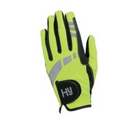 Hy5 Extreme Reflective Softshell Riding Gloves - Horse Riding Gloves - Hy Equestrian - Yellow - Size: Small
