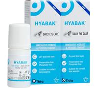 Hyabak Eye Drops 10ml x2 | Preservative Free Dry Eye Relief Contact Lens Safe