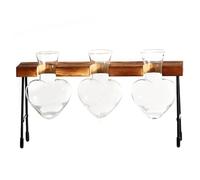 Hyacinth Bulb Vase Propagation Station, 3Pcs Terrarium Jar with Stand Rack for Hydroponics Plants Indoor Desktop Valentines Day Decor Plant Propagation Station