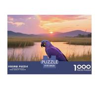 Hyacinth Macaw 1000 Piece Puzzle Easy Difficulty For Ages 12+ Brain Teaser Family Fun Bird Gift-Worthy Set 38x26cm/1000pcs