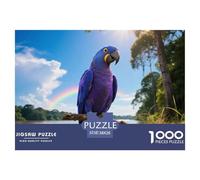 Hyacinth Macaw 1000 Piece Puzzle Family Bonding Evening Game For Everyone Bird Wall Display Ready 38x26cm/1000pcs