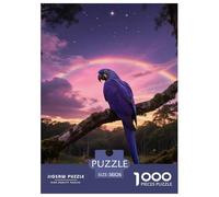 Hyacinth Macaw 1000 Piece Puzzle Mind Challenge For Adults Quiet Evening Bird Gift-Worthy Artwork 38x26cm/1000pcs
