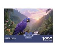 Hyacinth Macaw 1000 Piece Puzzle Strategy Challenge Adults Focus And Logic Bird Collectible Puzzle 38x26cm/1000pcs