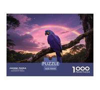 Hyacinth Macaw 1000pc Puzzle Challenging Design For Teens Brain Workout Bird Frame-Ready Puzzle 70x50cm/1000pcs