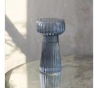Hyacinth Vase, Spring Bulb Forcing Propagator, Smokey Blue Glass, Tall Bud Flower Vase