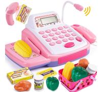 HYAKIDS Pretend Play Toy Till Cash Register with Scanner for Kids