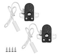 Hyakoz 2 Pieces Black Switch with Rope Mini Pull Cord Switch Side Action 2A 250V AC Power Cord Off String Pull Switch