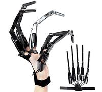 Hyalllife Articulated Finger Extensions Halloween, Extension Gloves Cosplay Claws Extender Wearable Scary Skeleton Bone Claw Hand Reaper Gloves Costume Adult Halloween Decorations (2 Pcs-Black)