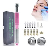 Hyaluron Injection Pen Kit 0.3ml/0.5ml Hyaluronic Acid Painless Needleless Injection Pen for Stretch Marks Acne Scar Skin Rejuvenation Tool with 10 Ampoule Head,Pink