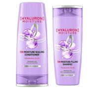 Hyaluron Moisture 72H Moisture Sealing Conditioner (180ml) + Hyaluron Moisture 72H Moisture Filling Shampoo (180ml) | Powered by Hyaluronic Acid | For Dry, Frizz-Free, Hydrated & Bouncy Hair
