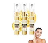 Hyaluronic Acid & Caffeine Extract Eye Serum, Hyaluronic Acid Under Eye Cream, for Dark Circles and Puffiness Anti Aging with 360° Massage Ball Reduce Bags, Wrinkles and Fine Lines (3PC)