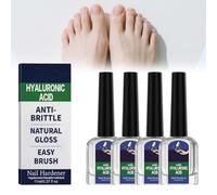 Hyaluronic Acid Nail Care with Vitamin E and Jojoba Oil, Intense Moisture Treatment for Hydrated, Strong Nails, Base Coat for Manicures, Travel-Friendly (4pcs)