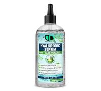 Hyaluronic Serum with Aloe Vera Gel - Hydrating Face Moisturizer For Dry Skin, Soothes, and Enhances Skin Glow - Reduces Fine Lines & Improves Texture (100ml Clear Dropper)
