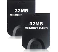 Hyamass 32MB(507 Blocks) Gamecube Memory Card, High Speed Game Memory Card Compatible for Nintendo Gamecube and Wii Console Accessory Kits - Black-32MB/2Pack