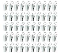 Hyamass 50pcs Alloy Steel Curtain Fastener, White (Window-treatment-holdbacks), Metal Hook Clips Hanging Curtain Clip Holder for Home Decoration, Photos, Art Craft Display