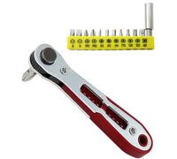 Hyamass Mini Ratchet Screwdriver Set, 13-Piece 1/4" Right Angle Screwdriver Kit - 90 Degree Offset Design for High Torque Access in Tight Spaces, Low Profile Compact Ratcheting Wrench