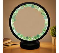 HYAMVOR Healing Crystal Night Light,3 Colors Ambient Lighting USB Dimming Nursery Light,Crystal Table Lamp,Natural Energy Decor for Bedroom Home Dating Gift (Green, Circle)