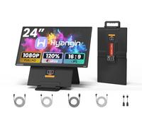 Hyangin 2025 24 Inch Large Portable Monitor for Laptop, Portable Display 1080P FHD 100Hz, 120% sRGB IPS Portable Second Monitor with Adjustable Stand for Laptop, MacBook, Phones
