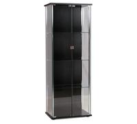 hyannis wooden display cabinet with 2 glass doors in black