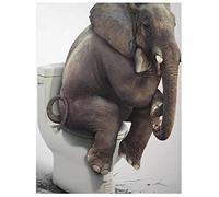 Hyanun 5D Diamond Art Painting Kits Elephant Sitting on The Toilet 12x16in DIY Crystal Rhinestone Embroidery Pictures Arts Craft Canvas Home Wall Decor 30x40cm