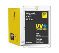 HYARUAT 130pt Magnetic Card Holders for Trading Cards - 5 Pack White Clear One Touch Hard Cases with Stronger Magnet, UV Protection