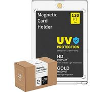 HYARUAT 130pt Magnetic Card Holders for Trading Cards - White Clear One Touch Hard Cases, 20 Pack