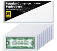 HYARUAT 25 Pack Currency Toploader, 6.85 x 2.99 in Dollar Bill Sleeves 39PT