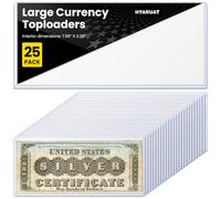 HYARUAT 25 Pack Large Currency Toploader - Premium Dollar Bill Holders, Durable Protective Sleeves for Large Bills, Currency Notes & Collectibles